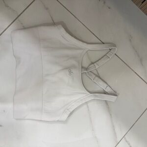 ALO Yoga White Ribbed Crop Top
